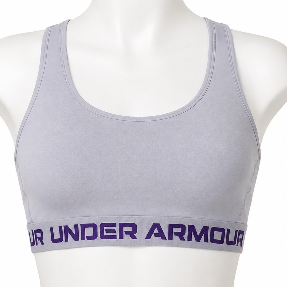 Under Armour Large Sports Bra Crossback Mid-Impact Purple 1390377 Gym Workout